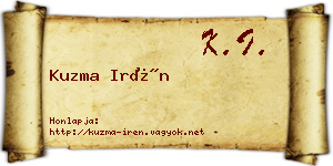 Kuzma Irén névjegykártya
