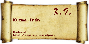Kuzma Irén névjegykártya