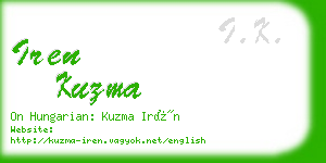 iren kuzma business card